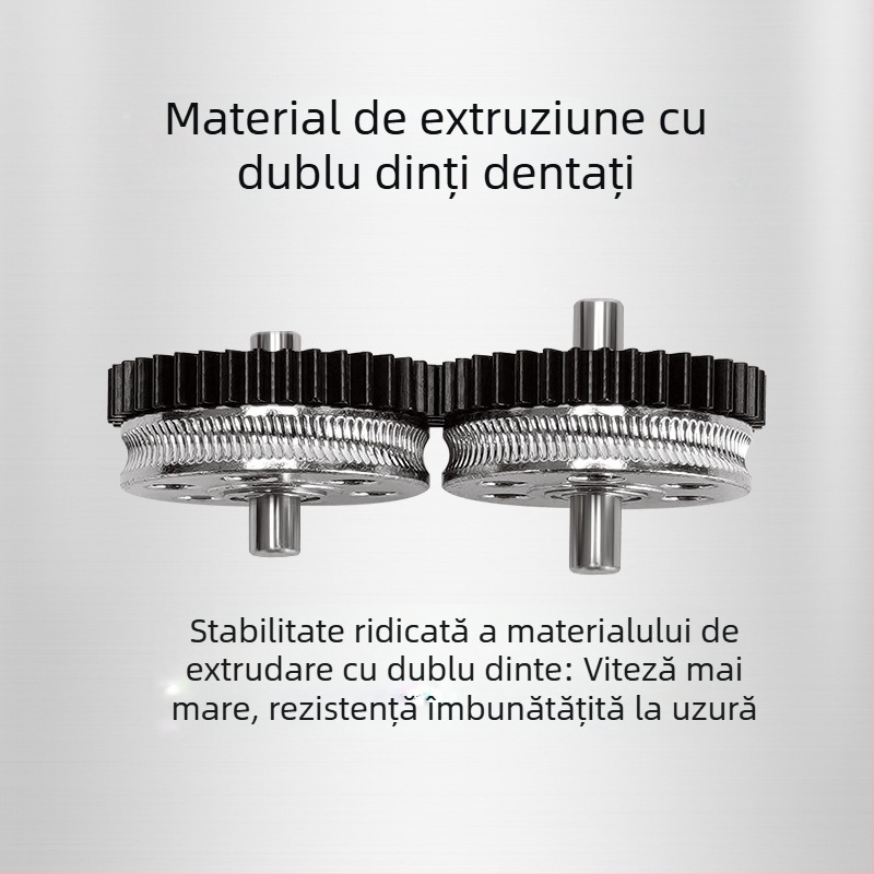 Extruder pentru imprimantă 3D HGX, din metal, dinți helicali, dublu angrenaj, oțel călit