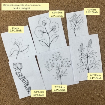 Kit de broderie DIY cu țesătură nețesută solubilă în apă, personalizabil după desene, stil Nordic, pentru living