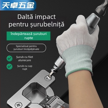 Set de șurubelnițe cu impact, cu biti pentru extragerea șuruburilor ruginite, din oțel crom-molibden, magnetic