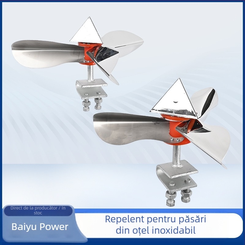 Repeller pentru păsări din oțel inoxidabil, alimentat cu vânt, pentru căi ferate și livezi, mori eoliene reflectorizante pentru linii de înaltă tensiune