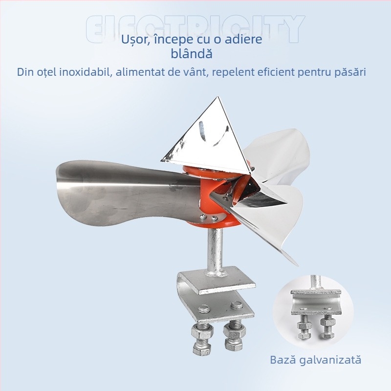 Repeller pentru păsări din oțel inoxidabil, alimentat cu vânt, pentru căi ferate și livezi, mori eoliene reflectorizante pentru linii de înaltă tensiune