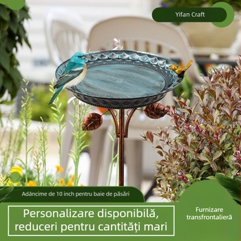 Hranitoare pentru păsări în formă de floare cu baie pentru păsări, corp mare, 1300 g, pentru păsări, cu conector