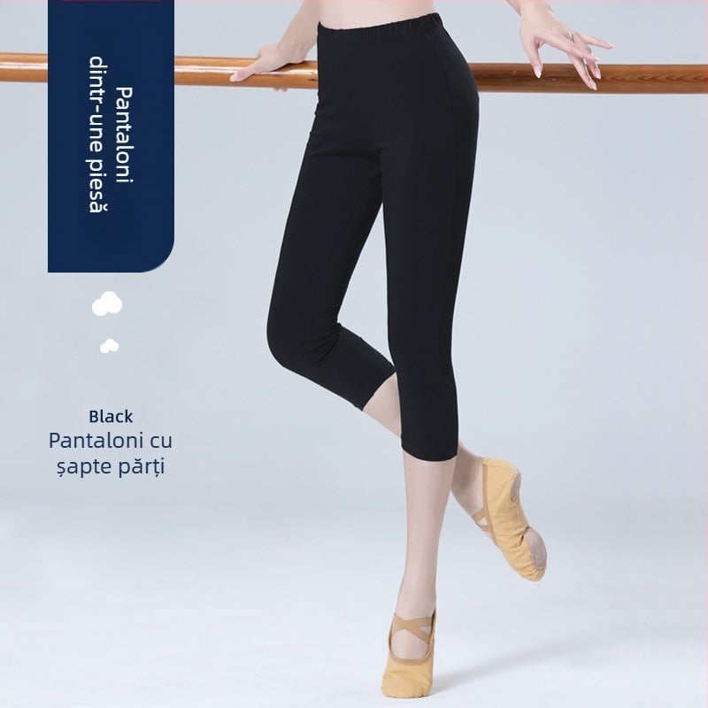 Pantaloni de balet pentru adulți, femei – model solid, țesătură din bumbac, căptușeală 95%, potrivite pentru vară, primăvară, toamnă, dans modern