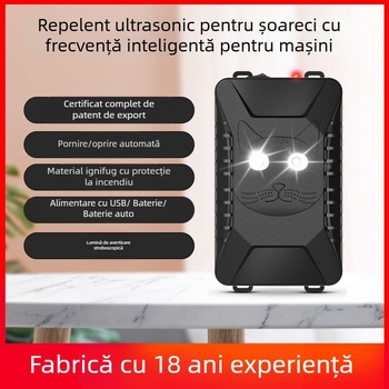 AR28 Repelent ultrasonic pentru animale pentru autovehicul, 12V, 22-45 kHz, carcasă ABS, montaj pe bord