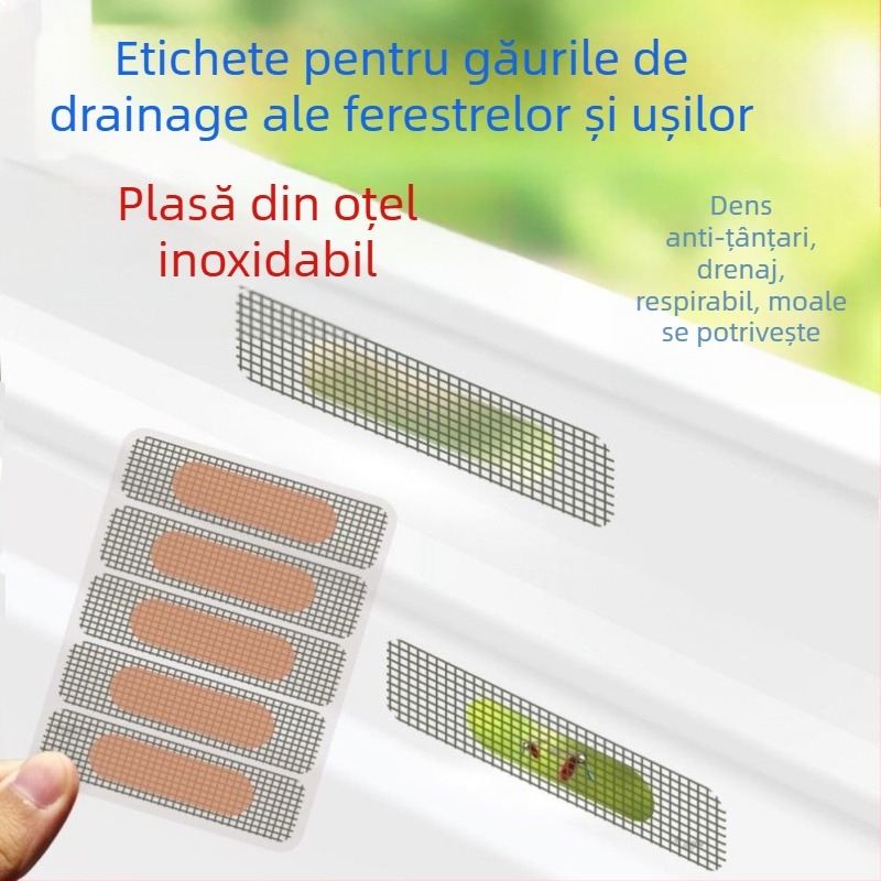 Patch din aliaj de aluminiu pentru găuri la ferestre și uși – anti țânțari, pentru repararea plasei, reutilizabil