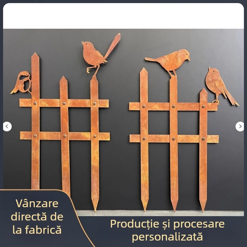 Decor metalic pentru grădină – păsări pentru gard și peisaj (Material: Metal; Categorie: Animale; Scenarii aplicabile: Casă, Grădină, Piață; Ambalare: pungă PP)