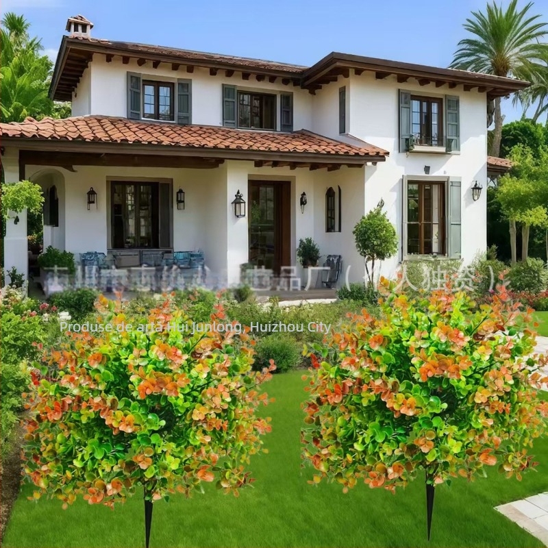 Hui junlong seria 11 floare din plastic eucalyptus copac decor pentru plantare la sol, mecanism, tip 22