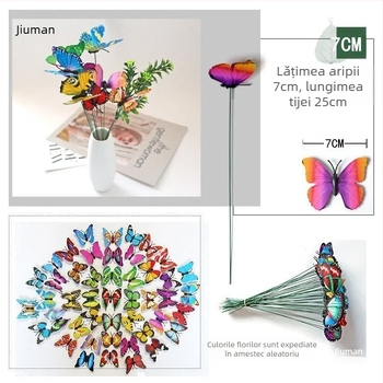 Decor cu fluturi 3D pentru grădină, bețe pentru ghivece și gazon – decor de curte; cadou pentru ziua de naștere, pentru coleg de clasă și Crăciun; cadouri promoționale