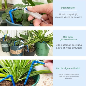 Sistem de irigare prin picurare, 5L, pentru grădinărit casnic, cu udare automată programată
