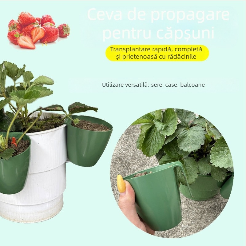 Cupă de înmulțire din plastic pentru răsaduri de căpșuni, ghiveci de transplant în seră, design respirabil