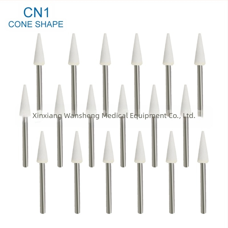 Cap de șlefuit dentar, viteză înaltă, cu cap ceramic, FL2 CN1 RD1; pachet de 100