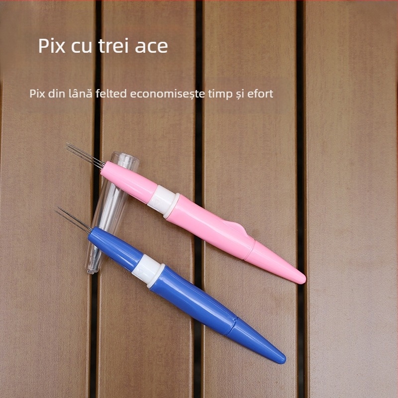 Pix de ștampilare cu trei vârfuri pentru filc din lână, realizat manual, unelte DIY, capete înlocuibile