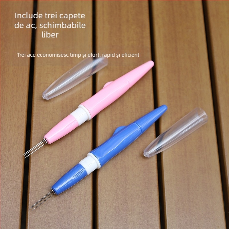 Pix de ștampilare cu trei vârfuri pentru filc din lână, realizat manual, unelte DIY, capete înlocuibile