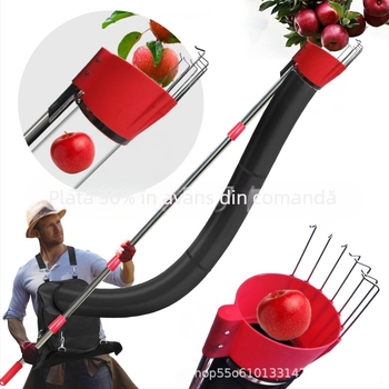 Dispozitiv telescopic pentru recoltarea fructelor – rucsac all-in-one pentru recoltări la înălțimi mari