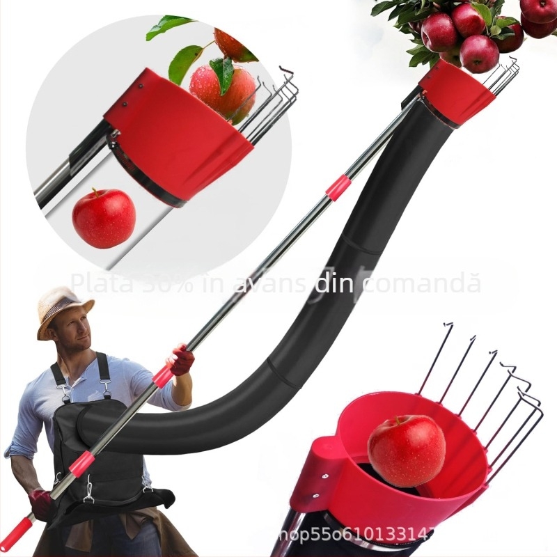 Dispozitiv telescopic pentru recoltarea fructelor – rucsac all-in-one pentru recoltări la înălțimi mari