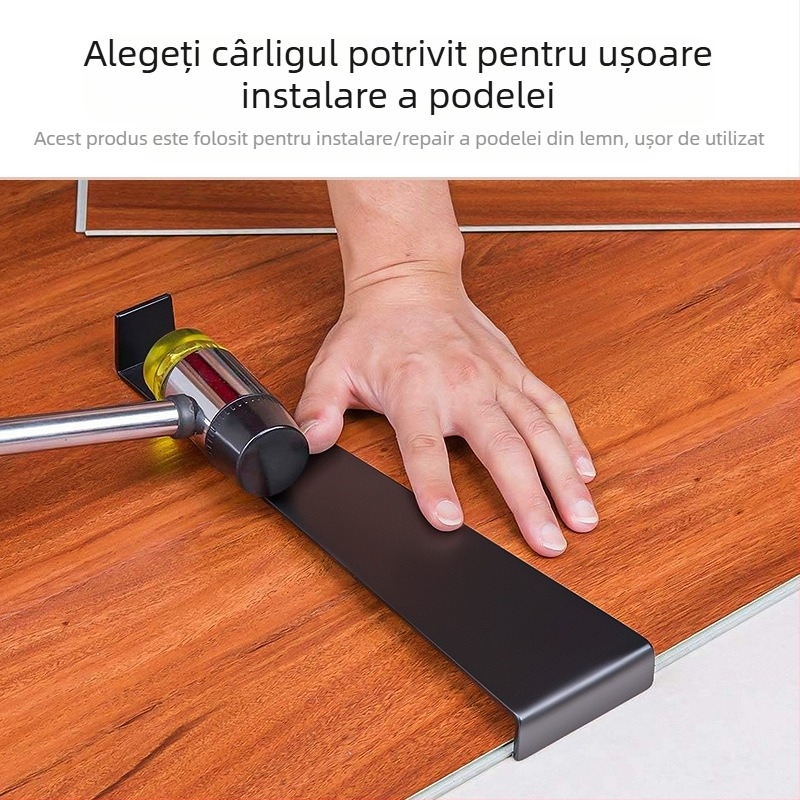 Set de instrumente pentru montaj podele din lemn: cârlig de tractare, unealtă pentru reparații la fisuri, unealtă auxiliară de montaj, bloc de tapping