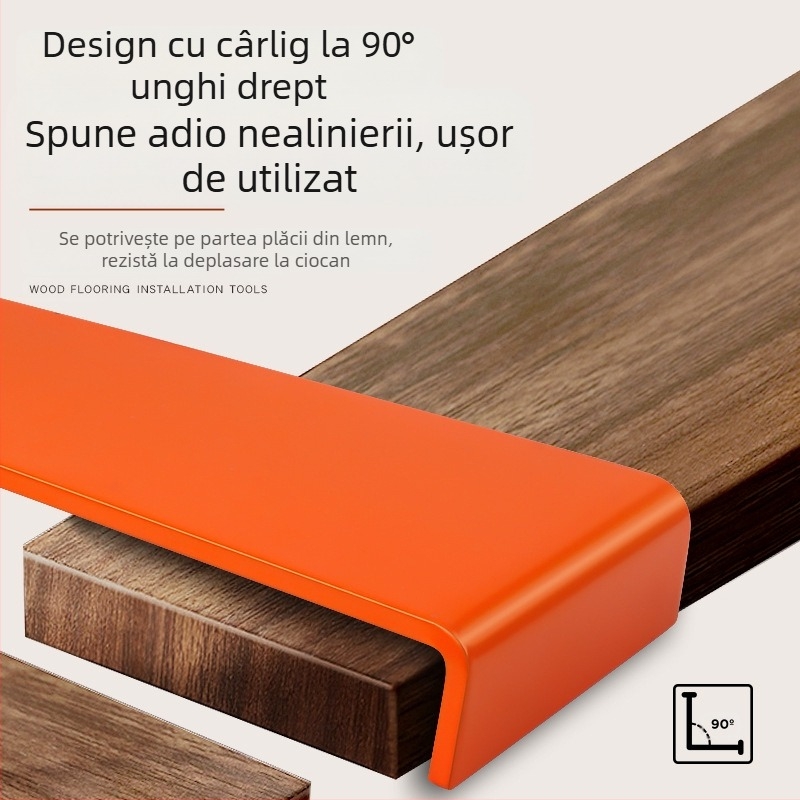 Set de instrumente pentru montaj podele din lemn: cârlig de tractare, unealtă pentru reparații la fisuri, unealtă auxiliară de montaj, bloc de tapping