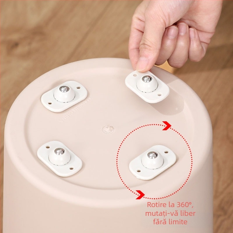 Role universale autoadezive (set de 4) pentru cutii de depozitare și rafturi mobile — ABS + oțel inoxidabil 304, design creativ