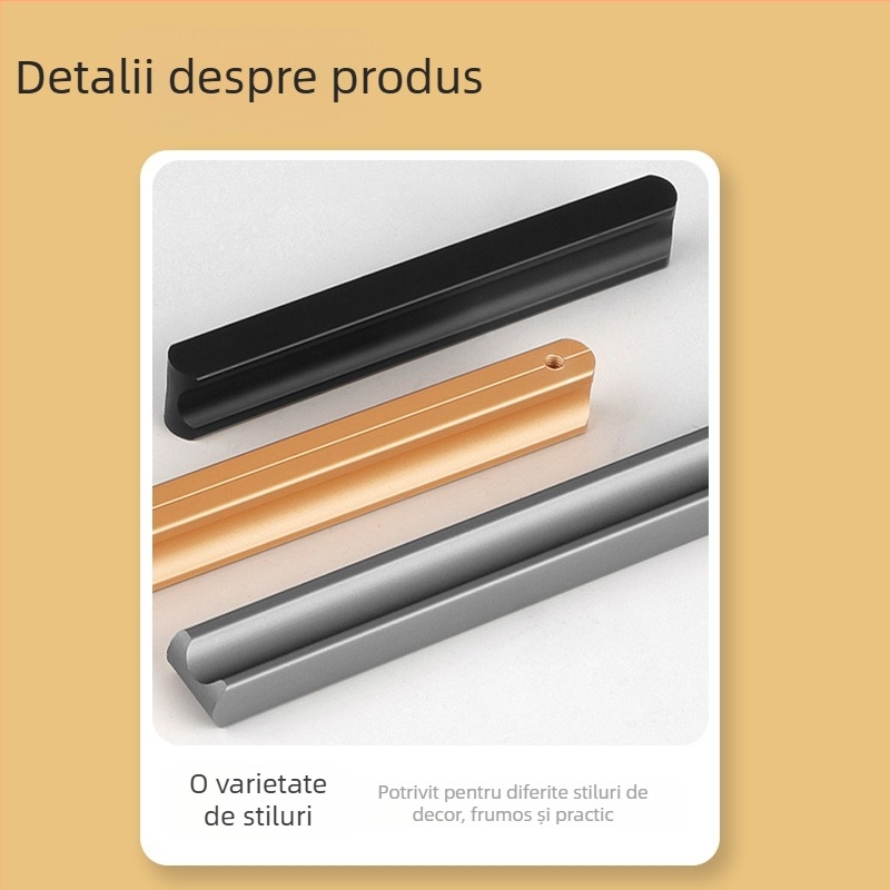 Jingkang Hardware Mâner pentru ușă de dulap din aliaj de aluminiu, extins, pentru dulapuri, model 0001
