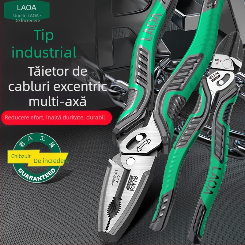 Old A Clește industrial pentru cabluri cu economie de efort, clește diagonal multipunct electric, tăiere 3.0 mm, lungime fălcii 60 mm, greutate 0.4 kg