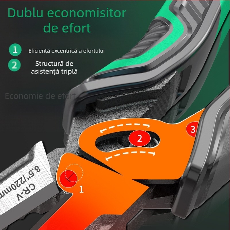 Old A Clește industrial pentru cabluri cu economie de efort, clește diagonal multipunct electric, tăiere 3.0 mm, lungime fălcii 60 mm, greutate 0.4 kg