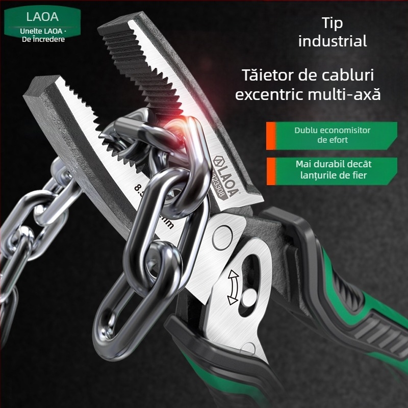 Old A Clește industrial pentru cabluri cu economie de efort, clește diagonal multipunct electric, tăiere 3.0 mm, lungime fălcii 60 mm, greutate 0.4 kg
