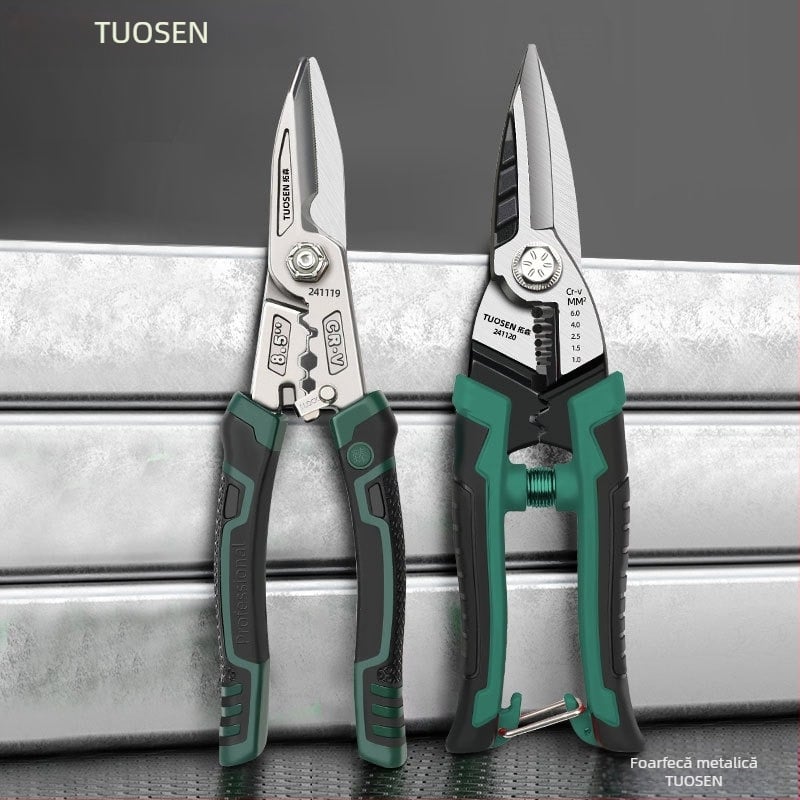 Tuosen Foarfeci metalice multifuncționale pentru lucrări din metal — foarfeci de aviație, tăiere panouri din aluminiu, tăiere cadre pentru plafoane, duritate înaltă