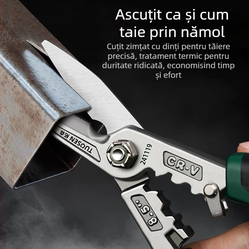 Tuosen Foarfeci metalice multifuncționale pentru lucrări din metal — foarfeci de aviație, tăiere panouri din aluminiu, tăiere cadre pentru plafoane, duritate înaltă