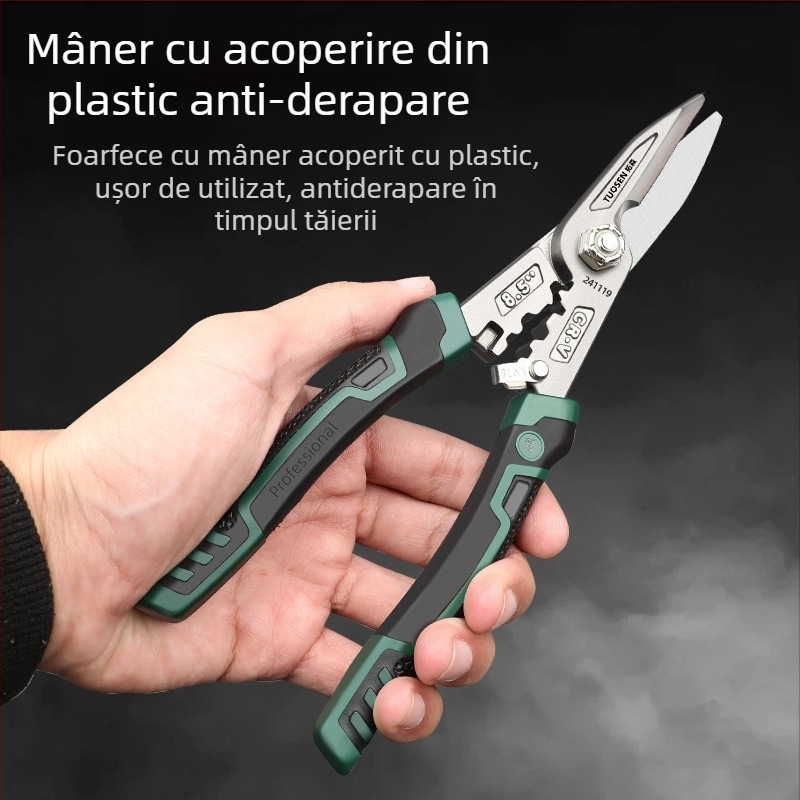 Tuosen Foarfeci metalice multifuncționale pentru lucrări din metal — foarfeci de aviație, tăiere panouri din aluminiu, tăiere cadre pentru plafoane, duritate înaltă