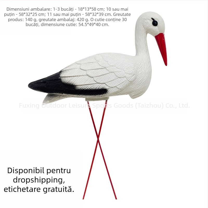 Ornament plastic în formă de pasăre pentru grădină, material PE, turnare prin suflare, stil pastoral, animal simulant