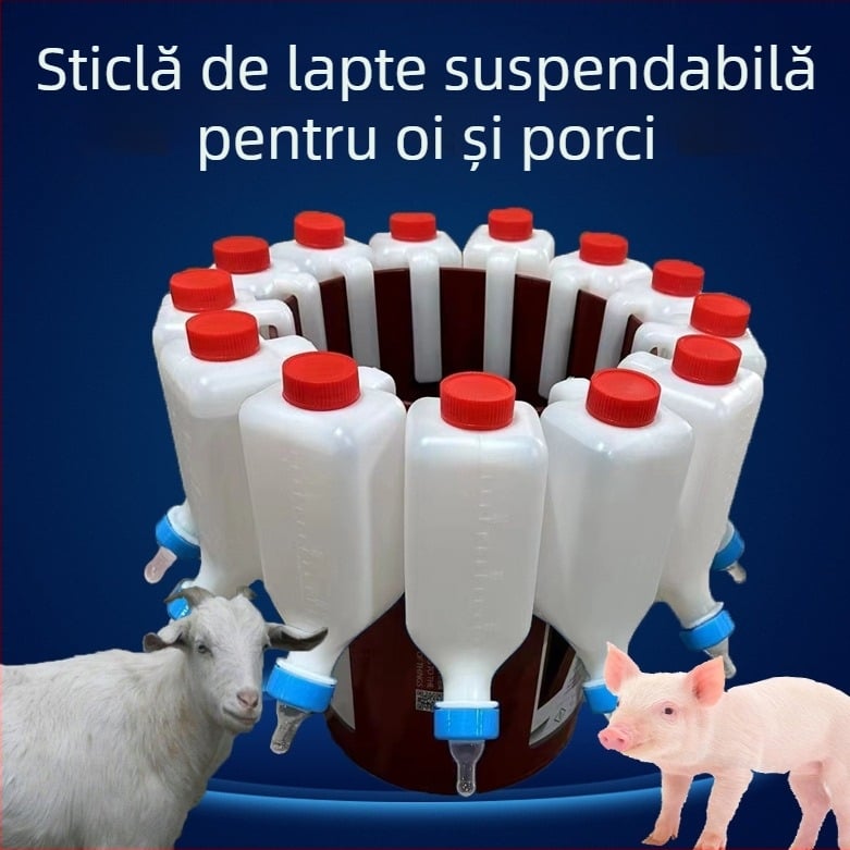 Sticlă de lapte pentru animale – pentru animale de companie și zootehnie, tip agățat invers, plastic, pentru oi, porci, câini, pisici și miei