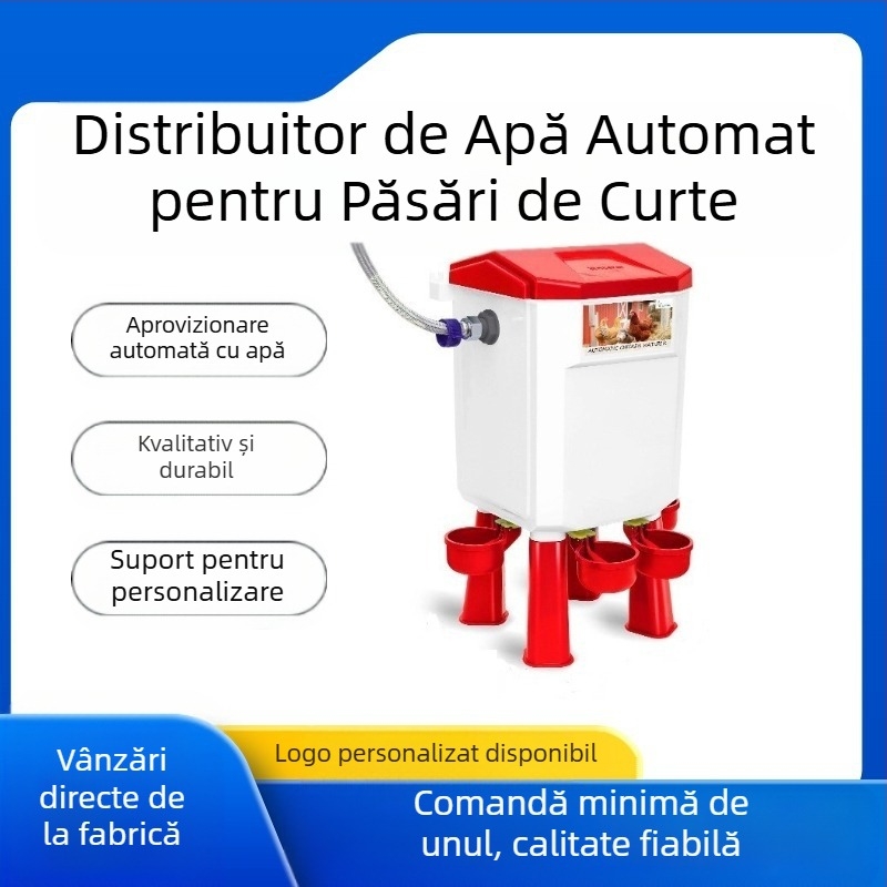 Fântână automată de apă pentru păsări de curte, cu recipient detașabil – apă și hrană automată pentru găini, gâște, rațe și porumbei, model ZZKPJ00035, 1600 g