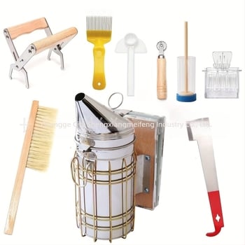 Unelte pentru apicultură – Kit de 10 piese cu fumător, geantă de depozitare, rame, clipsuri pentru rame și markere pentru apicultură în zootehnie