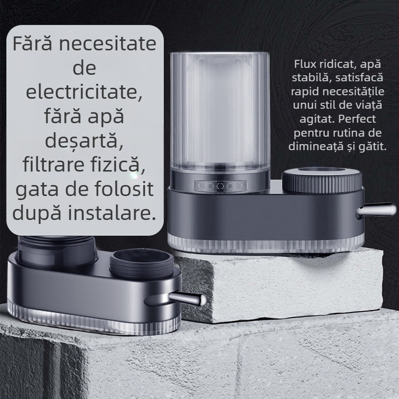 Filtru de apă pentru robinet, bucătărie, element ceramic filtrant, lavabil (Nivel de filtrare 1; Ieșire dublă; Element filtrant înlocuibil)