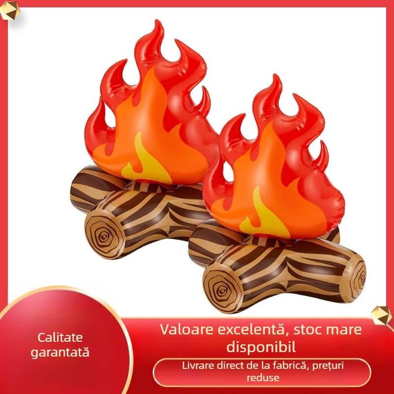 Prop de foc gonflabil pentru decor exterior, PVC (Material: PVC; Ambalaj: pungă OPP; Vârsta: 15–35; Utilizare: camping și decor în grădină)