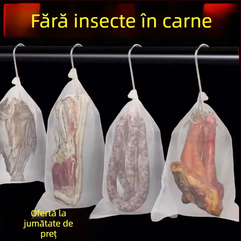 Pungă din plasă de nylon pentru uscat carnea, cu protecție împotriva insectelor, respirabilă (Marcă: other; Origine: China; Material: Other)