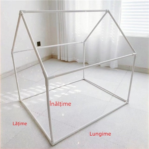 Cort PVC DIY pentru joacă, cu cadru din plastic și 20 de accesorii pentru țevi PVC