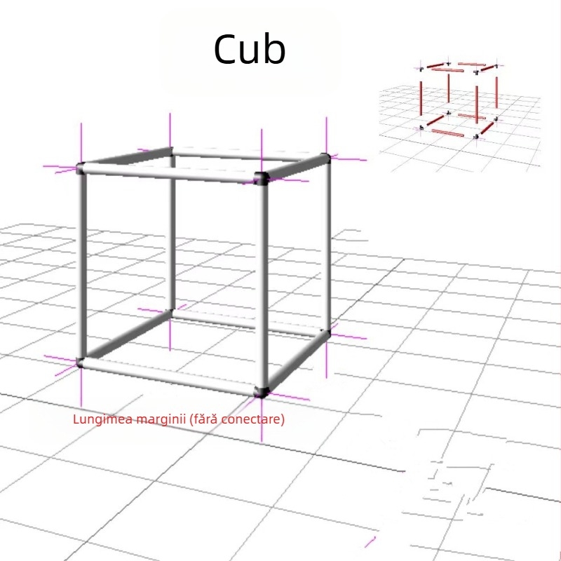 Cort PVC DIY pentru joacă, cu cadru din plastic și 20 de accesorii pentru țevi PVC