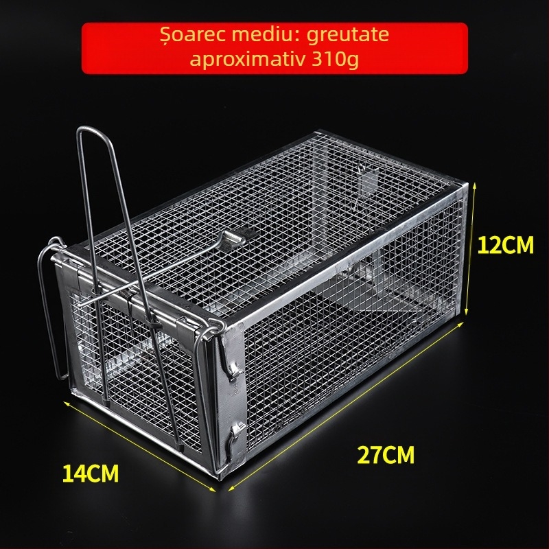 Capcană pentru rozătoare în cușcă, declanșator cu pedală de înaltă sensibilitate, mecanism solid, model mediu