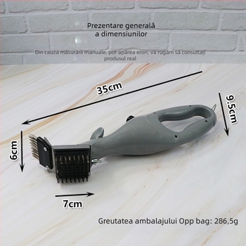 Perie de grătar cu mâner din oțel inoxidabil și peri din oțel – stil neregulat, pachet de 36 bucăți