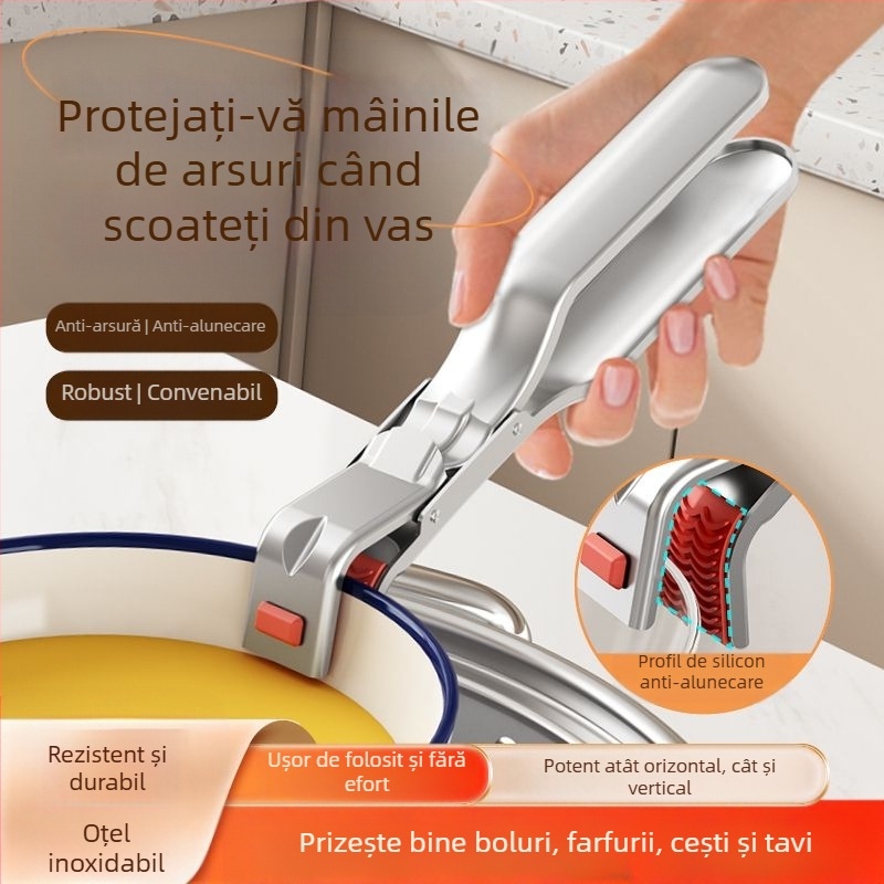 Set clipuri bucătărie pentru boluri și farfurii – clipuri pentru aburi, din oțel inoxidabil (Brand: Other; Material: Oțel inoxidabil; Aplicare: Alte)