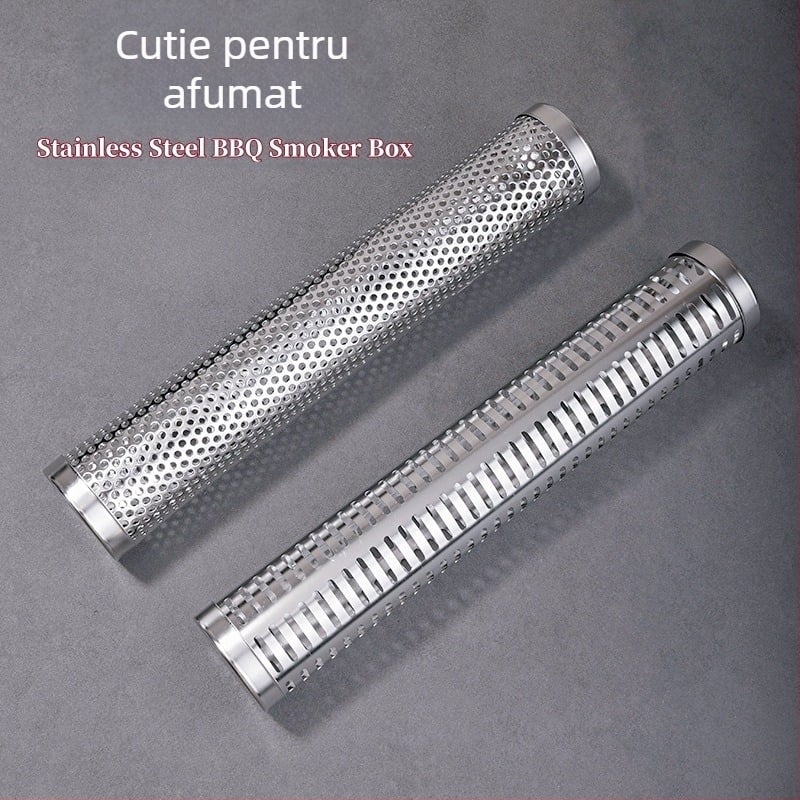 Tubă de fum pentru grătar din oțel inoxidabil, reutilizabilă, imprimare logo disponibilă, marcă HEGNMING-MADE