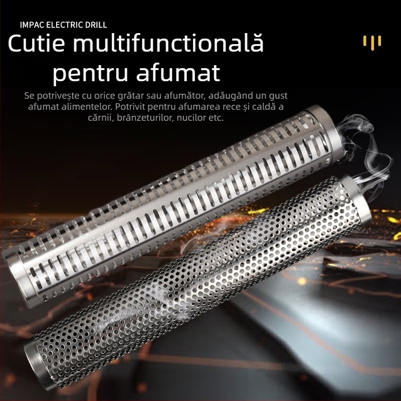 Tubă de fum pentru grătar din oțel inoxidabil, reutilizabilă, imprimare logo disponibilă, marcă HEGNMING-MADE