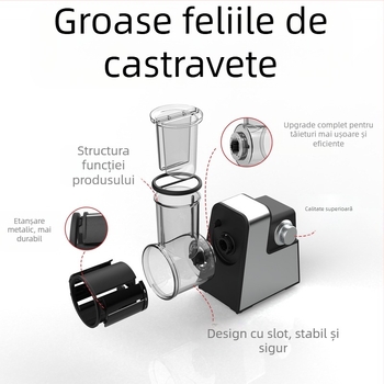 Tăietor electric multifuncțional pentru legume - oțel inoxidabil, feliator și răzuitor automat, tăiere și răzuire în bucătărie