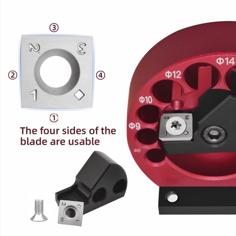Unealtă de tâmplărie – rotitor reglabil cu 8 găuri, șipcă de lemn, bucăți de lemn circulare și dreptunghiulare (Brand Yibeisi, Cod 0001)