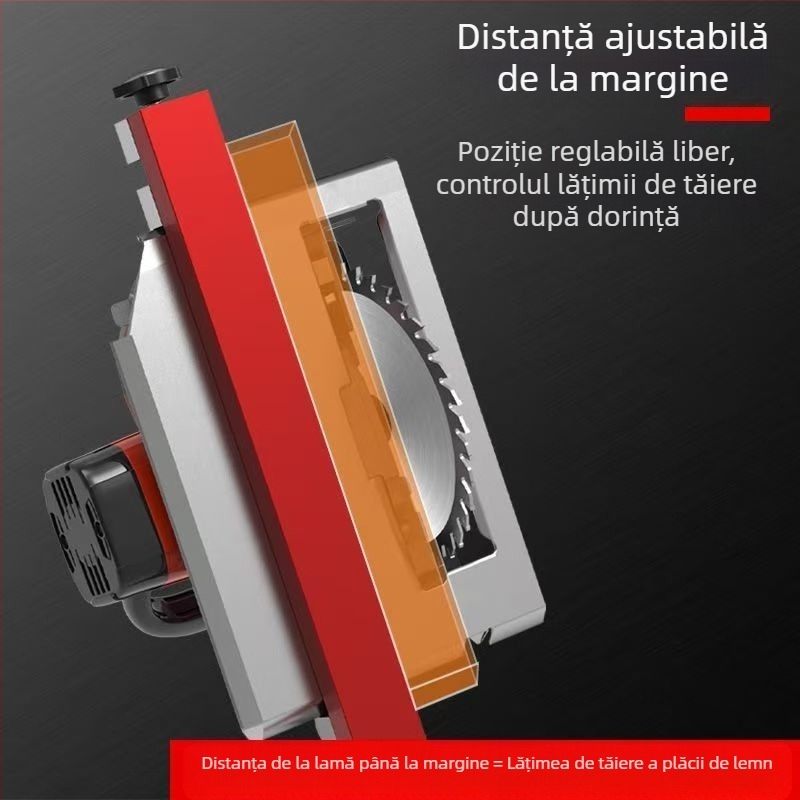Bază reglabilă pentru mașina de tăiat – instrument de poziționare cu distanță reglabilă de la margine și placă de bază pentru găurit la tăierea panourilor din lemn