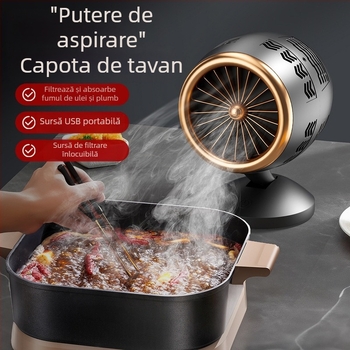 Hotă de bucătărie portabilă pentru gătit acasă și barbecue, model BK-XY380, alimentare USB, 5V, 3W, fără temporizator