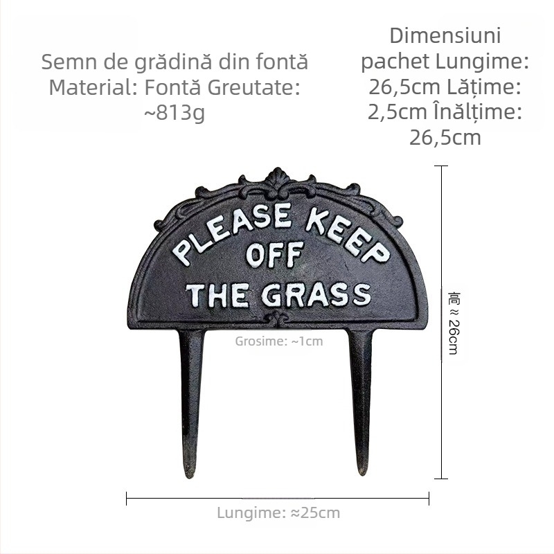 Semn de grădină din fontă cu cățeluș – decor european pastoral pentru exterior, Hanju Home Furnishing