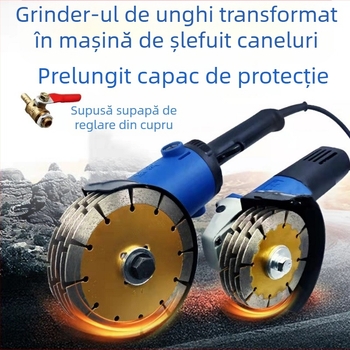 Capac praf pentru polizor unghiular tip 125/150, capac de apă pentru tăiere caneluri în pereți – design cu două părți