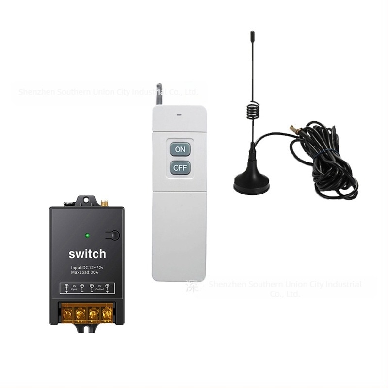 Întrerupător wireless cu telecomandă, DC12-72V, 30A, RF433, pentru pompă de apă și iluminare